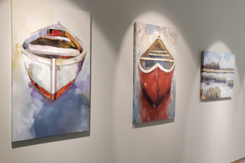 Paintings on display at Lamar Dodd